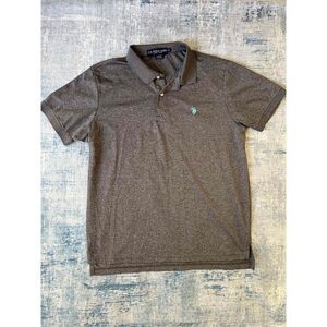 US Polo Assn Marled Gray Polo Tee Medium